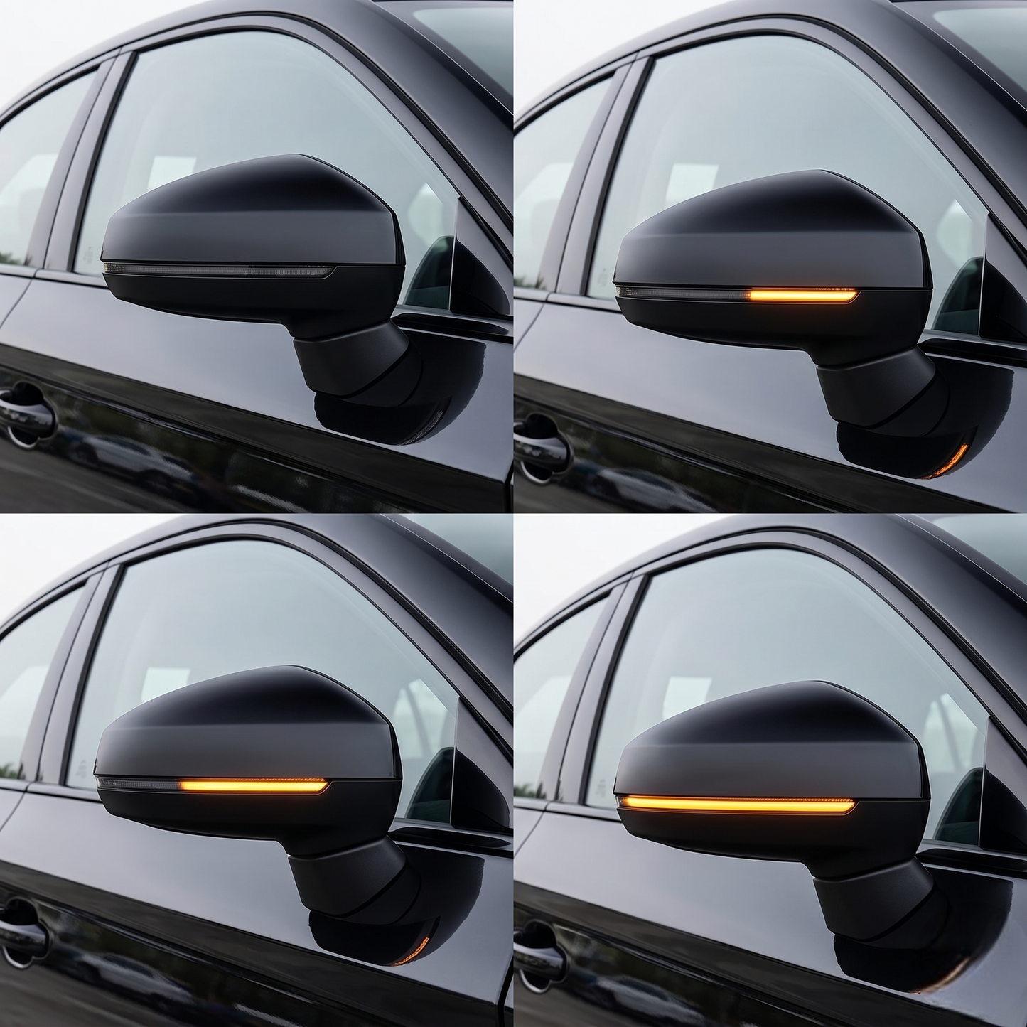 Intermitentes Dinámicos LED para Audi A3 / Golf MK7 / Seat León MK3 (Negro Brillo)