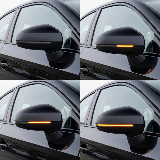 Intermitentes Dinámicos LED para Audi A3 / Golf MK7 / Seat León MK3 (Negro Brillo)