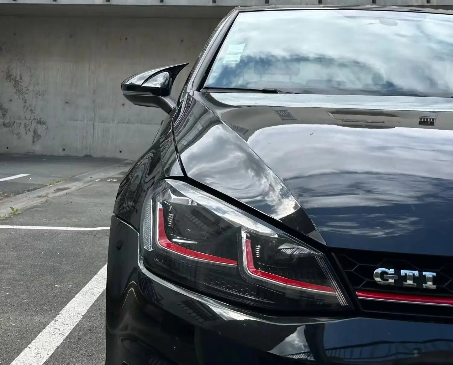 Carcasas de Retrovisor para Volkswagen Golf MK7 7.5 GTI R GTD (Negro Brillo / Fibra de Carbono)