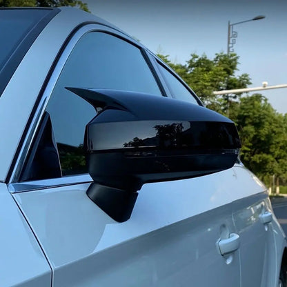 Carcasas Retrovisor Estilo Batman para Audi A3 / Golf MK7 / Seat León MK3 (Negro Brillo)