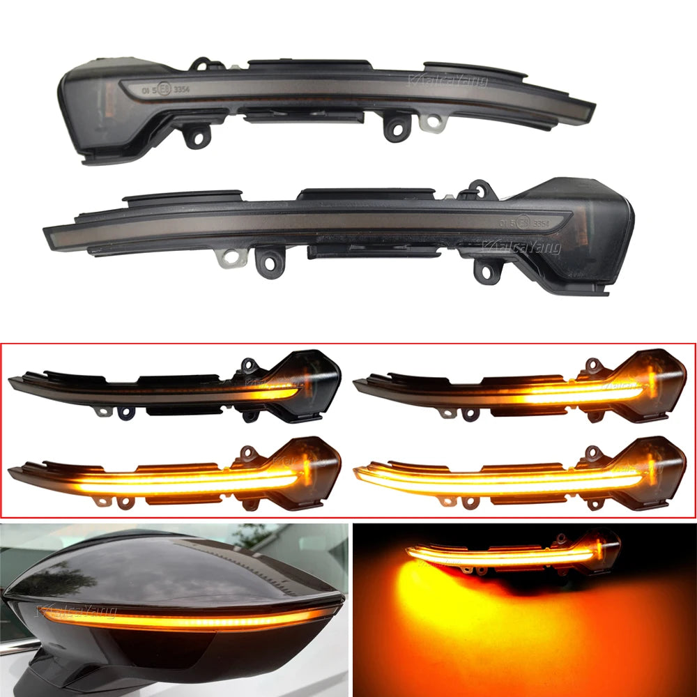 Intermitentes Dinámicos LED para Audi A3 / Golf MK7 / Seat León MK3 (Negro Brillo)